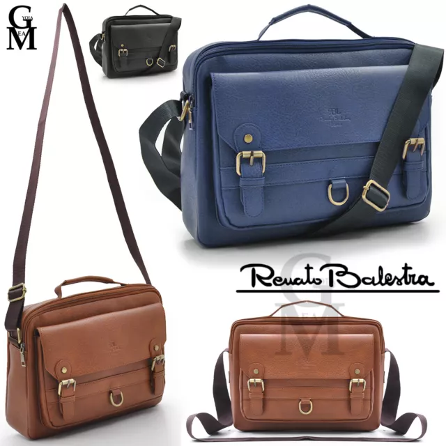 R. BALESTRA Borsa uomo tracolla pelle cartella vintage spalla porta ipad lavoro