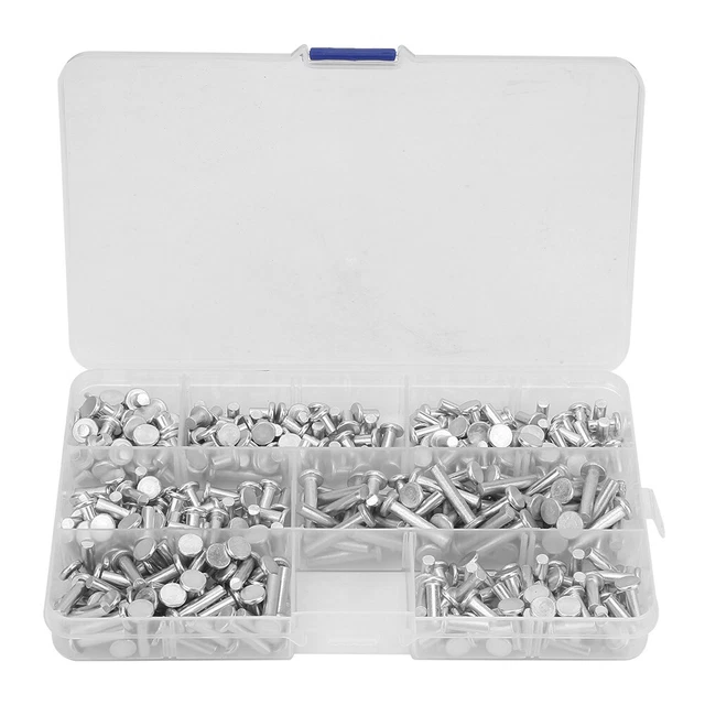 350 pz M4 kit assortimento rivetto solido testa piatta M4 X 4/6/8/10/12/16/20 pollici M4