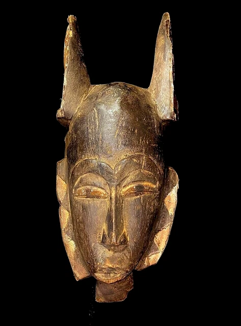Maschera facciale tribale africana Maschera Guro a mano in legno Bella...