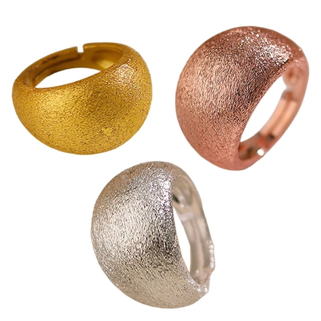 Bague Ronde Ciselée Filigranée Couleur Bronze Et Doré - Cabochon Vert Facetté Et Strass, Taille 59, Occasion En Bon état