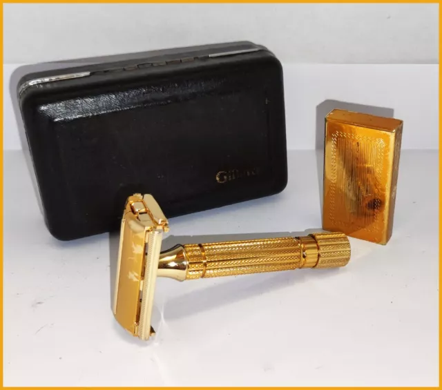 Gillette Aristocrat Gold Safety Razor Rasoir Rasoio