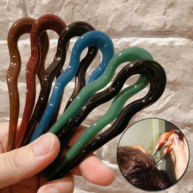 Twist Hair Stick Clip Wavy U-Shaped Hairpin Women Headdress Hair Accessories