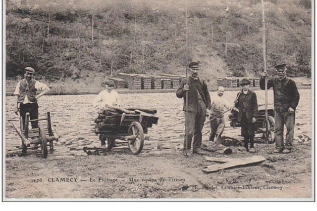 CLAMECY : le flottage du bois - une équipe de tireurs - très bon état