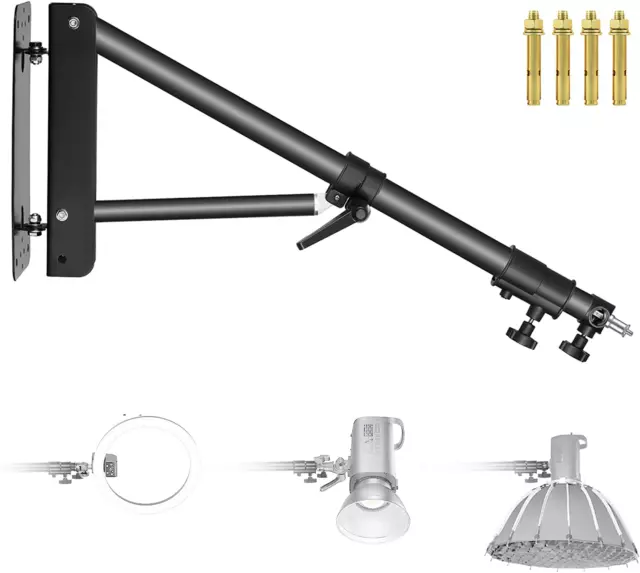 Neewer Wall Mounting Triangle Boom Arm for Photography Strobe Light, Monoligh...