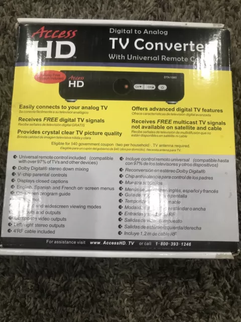 Access HD Digital to Analog TV Converter DTA 1080U with Universal Remote