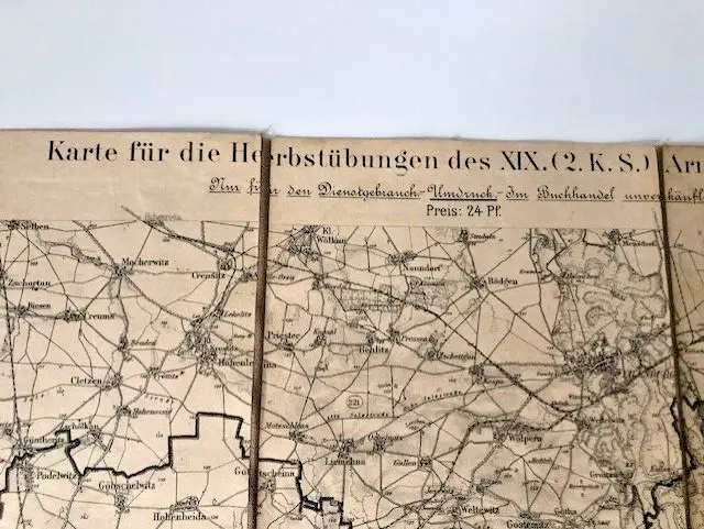 Karte für die Herbstübungen des XIX Armeekorps, Kaiserreich Deutschland, 1911