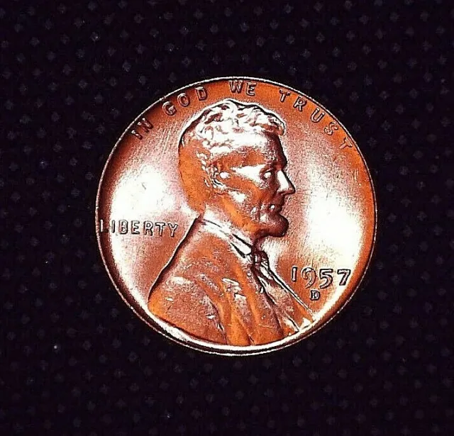 1957-D Lincoln Wheat Cent BU Denver Mint Original Red 1(C)