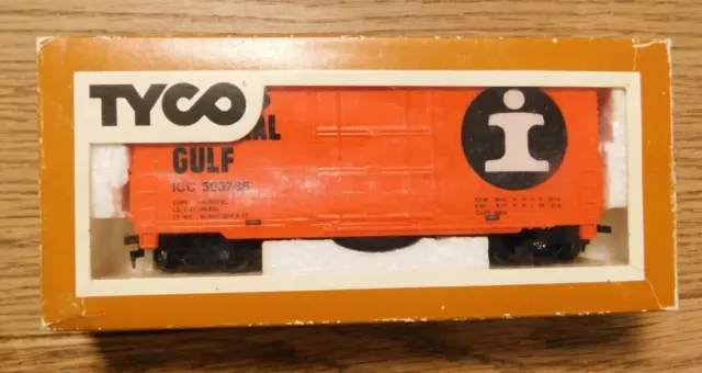 HO Tyco Illinois Central Gulf ICG 40' Hi Cube Box Car Brown Sales Box Excellent