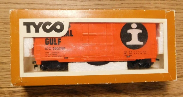 HO Tyco Illinois Central Gulf ICG 40' Hi Cube Box Car Brown Sales Box Excellent