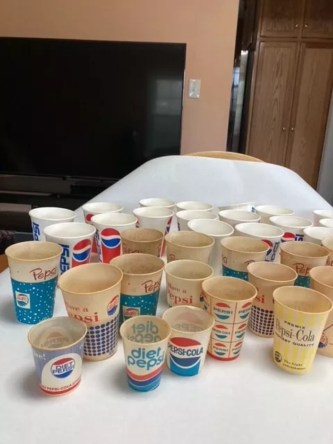 Pepsi Cola paper cups, lot of 35