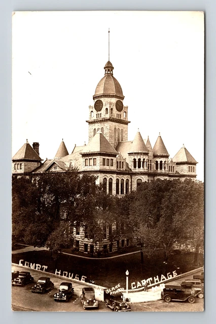 Carthage MO-Missouri RPPC, Jasper County Courthouse, Real Photo Vintage Postcard