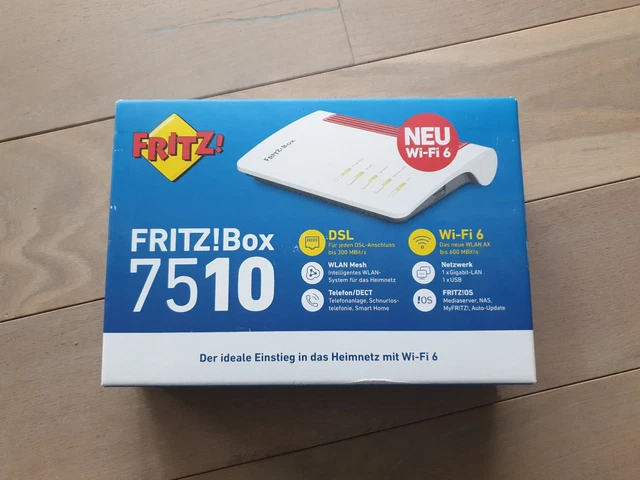 FRITZ!BOX 7510 (WI-FI 6 DSL-Router, VDSL, DECT-Basis, Media Server) EUR ...