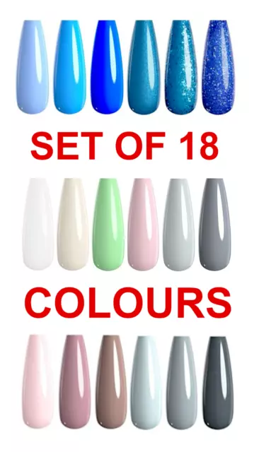 18 Bottles 8.5ml – 18 Colours #304 Nail Gel Polish UV LED Various Set