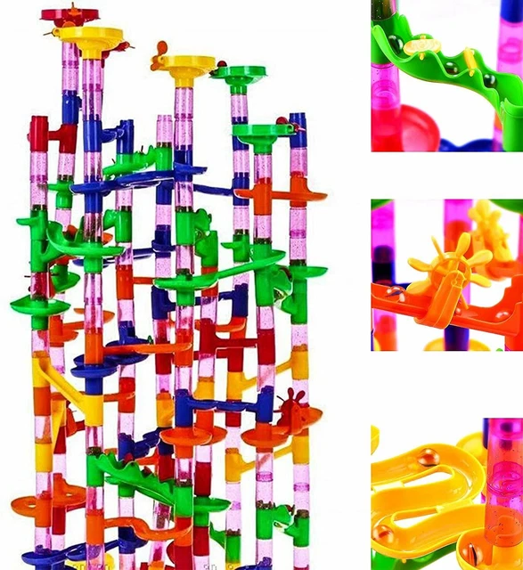 219 Pcs Marble Run Race Set Construction Building Blocks Toy Game Track Kid Maze