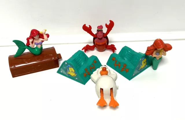 1998 McDonald's Happy Meal Disney The Little Mermaid Bundle X6 Vintage Toys