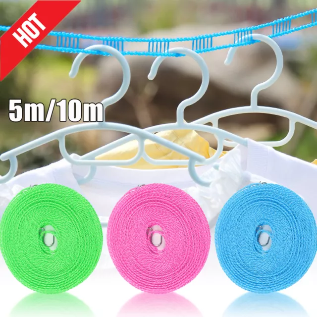 Portable Windproof Clothes Washing Line Non-Slip Clothesline Travel Hanging Rope