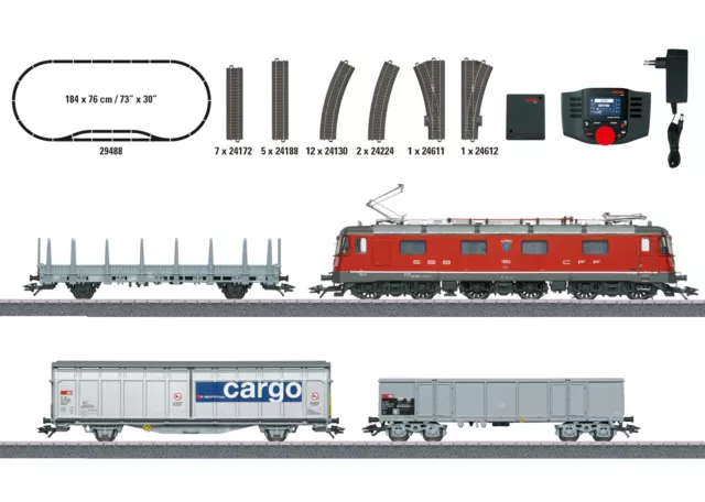 Märklin H0 29488 Starter Set Svizzero Treno Merci Con e-Lok Re 620