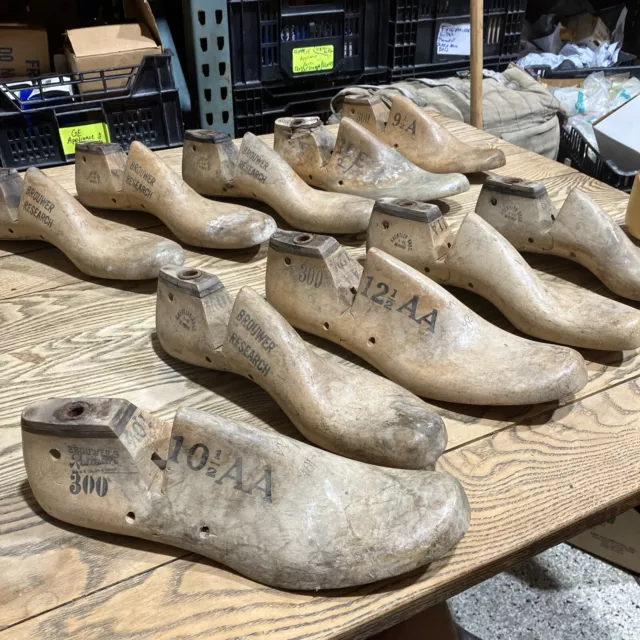 Lot Of 10 Random Shoe Lasts Molds Brouwer Research Krentler Bros Milwaukee