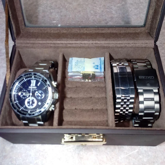 Seiko Brightz SAGA105 Radio wave control Date Titanium Solar Mens Watch Auth