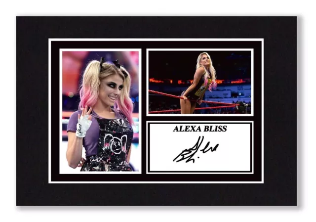 A4 Mount ALEXA BLISS Signed Autograph PHOTO Ready To Frame WWE WRESTLING Gift