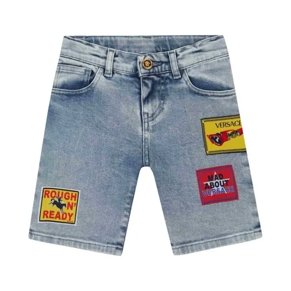 Pantaloncini Denim Con Toppe (Taglia: 6A) "Versace" Yd000161 A233595 Fw20 (-15%)