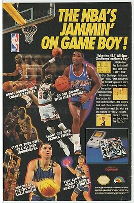 NBA All-Star Challenge - Vintage Video Game Boy Print Ad Advertisement 1991 90s