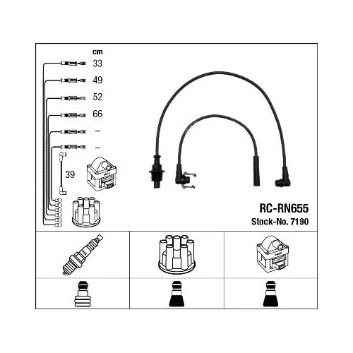 1 Kit de câbles d'allumage NGK 7190