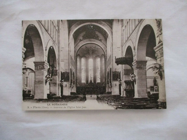 Cpa Orne 61 Flers Interieur De L'eglise Saint Jean