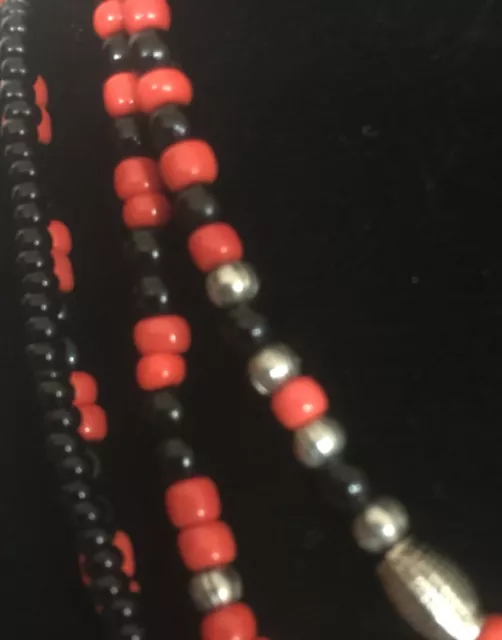 Edelsteinkette - Collier " KORALLE & ONYX " 3