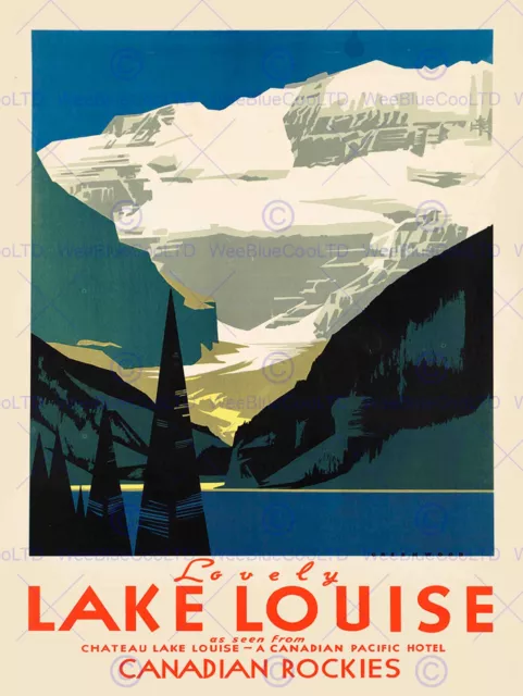 Travel Tourism Lovely Lake Louise Canada Art Print Poster Bb9912