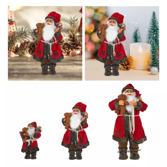 Santa Claus Figurine Christmas Decoration Santa Christmas Doll Toy Standing