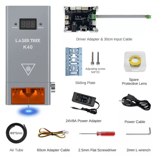 LASERTREE 40W(8*5.5W Dioden) Optisches Leistungs-Lasermodul für Cutter-Gravierer