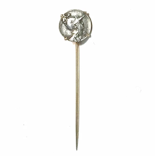 Pince à Cravate Ancienne En Argent Fin - Griffon Avec Lyre - Pin's Allemand Vintage