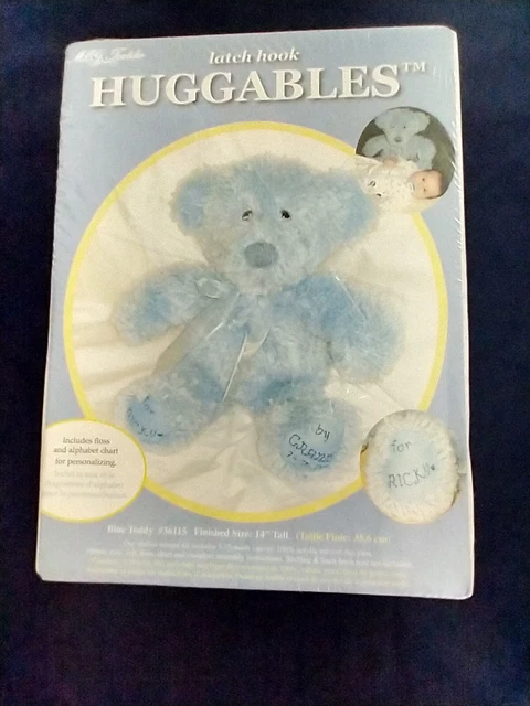 Kit de gancho de pestillo abrazables oso de peluche azul felpa 14" regalo de Navidad artesanal