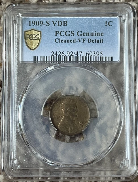 1909 S VDB Small Cents Lincoln Penny PCGS VF Details Cleaned Beautiful Key Date