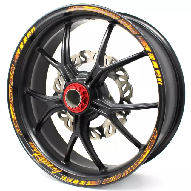 Rim Autocollants Gp Course Orange Fluo Mat Autocollants Moto Voiture MR003