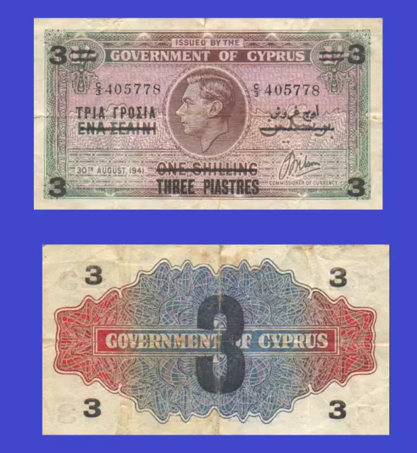 cyprus 3 piastres 1943  /   Copy