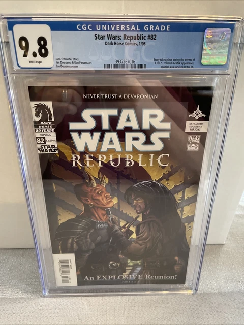 Star Wars Republic #82 Cgc 9.8 2006 Dark Horse Quinlan Vos Order 66 Rots