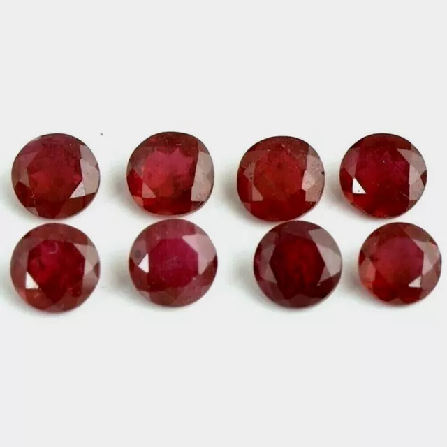 Vente en Lot 4mm Rond Facette Naturel Mozambique Rubis Desseré Calibré Pierre