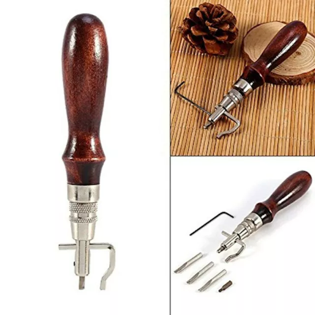 Leather Craft Punch Tools Kit Stitching Carving Working Sewing Saddle Groover