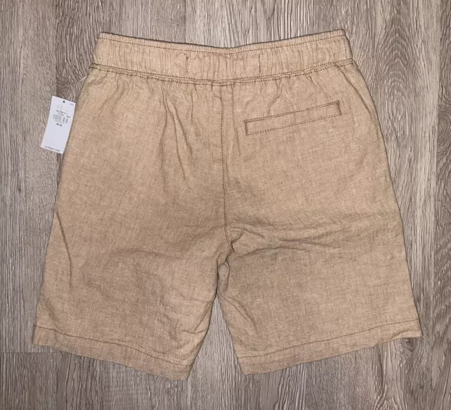 Boys Medium (8) Old Navy Khaki Linen Blend Pull On Shorts NWT 2