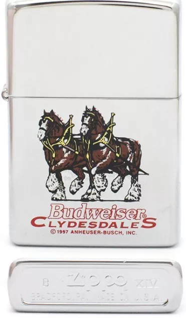 Budweiser Horses Clydesdales 1997 Zippo Lighter