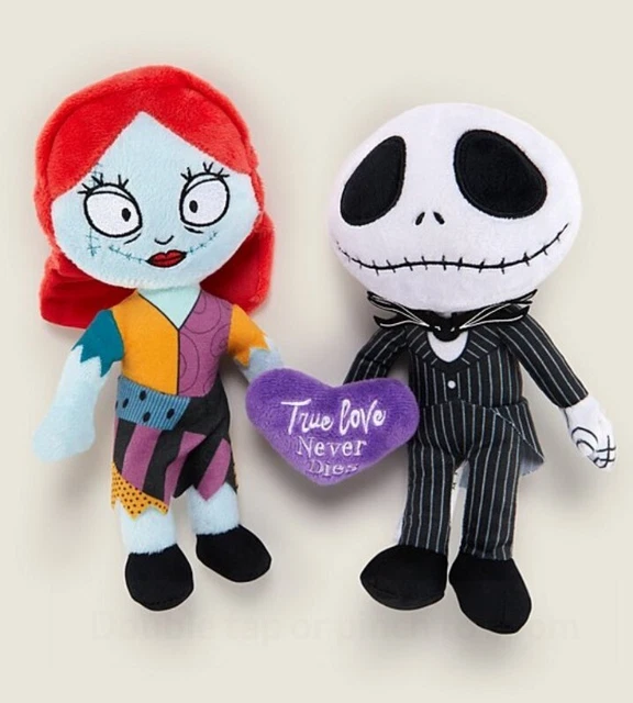 NEW DISNEY NIGHTMARE BEFORE CHRISTMAS Pair of Jack & Sally Plush Toy