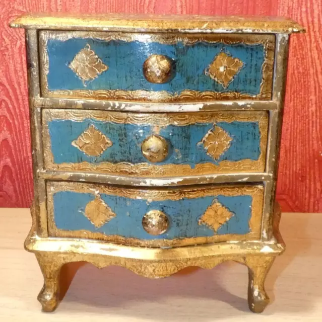 Ancien jouet meuble miniature commode poupée Arte Povera Florentin H: 19,5 cm