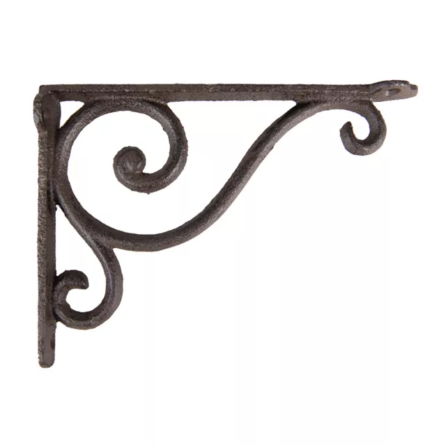 Cast Iron Wall Bracket Shelf Support Hanging Basket Hook Brown Lantern Hanger