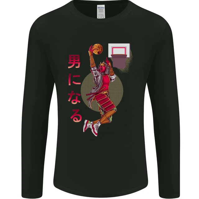 Samurai Basket Giocatore da Uomo Manica Lunga T-Shirt