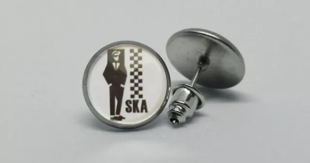 SKA  Stud Earring - Single or Pair Unisex