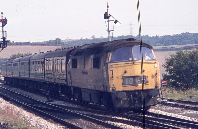 ORIGINAL SLIDE . BR Class 52 WESTERN Diesel Loco D1065 . Arrives ...