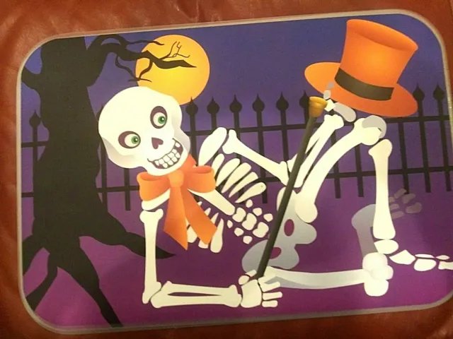 Set of 2 Laminated Placemats- 2 sided Halloween Theme & Autumn-12" x 17"- New