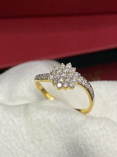 Pave 0,50 Cts Rotondo Brillante Taglio Naturale Diamanti Nozze Anello In 18K Oro